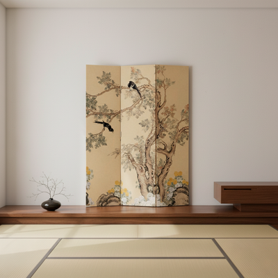 Room Divider Screen | French Style Floral and Bird Motif | Foldable Design | Living Room 7