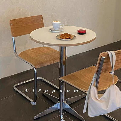 Round Dining Table | Solid Wood and Stainless Steel | Minimalist Design for Dining Room and Kitchen 1