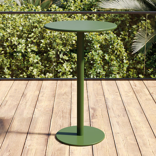 Round Iron Outdoor Bar Table | Minimalist Design with Weather-Resistant Durability | Perfect for Garden Gatherings 0