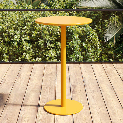 Round Iron Outdoor Bar Table | Minimalist Design with Weather-Resistant Durability | Perfect for Garden Gatherings 3
