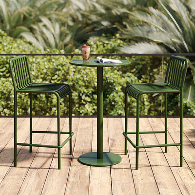 Round Iron Outdoor Bar Table | Minimalist Design with Weather-Resistant Durability | Perfect for Garden Gatherings 6