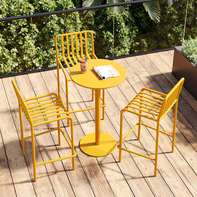 Round Iron Outdoor Bar Table | Minimalist Design with Weather-Resistant Durability | Perfect for Garden Gatherings 7