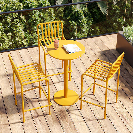 Round Iron Outdoor Bar Table | Minimalist Design with Weather-Resistant Durability | Perfect for Garden Gatherings 7