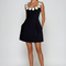 Samantha | Women's Dress Floral Appliqué Mini White Cotton Summer