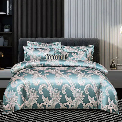 Satin Duvet Cover Set | Luxurious Soft Fabric | Elegant Design for Queen and King Beds | Summer Bedding 9