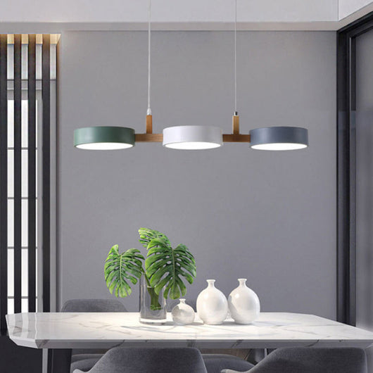 ScandiGlow | Elegant Modern Chandelier Light for Dining Room with Iron and Wood Accents 1