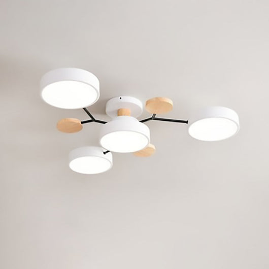 Scandinavian LED Flush Mount Ceiling Light Adjustable Design White Acrylic for Living Room 0