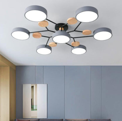 Scandinavian LED Flush Mount Ceiling Light Adjustable Design White Acrylic for Living Room 1