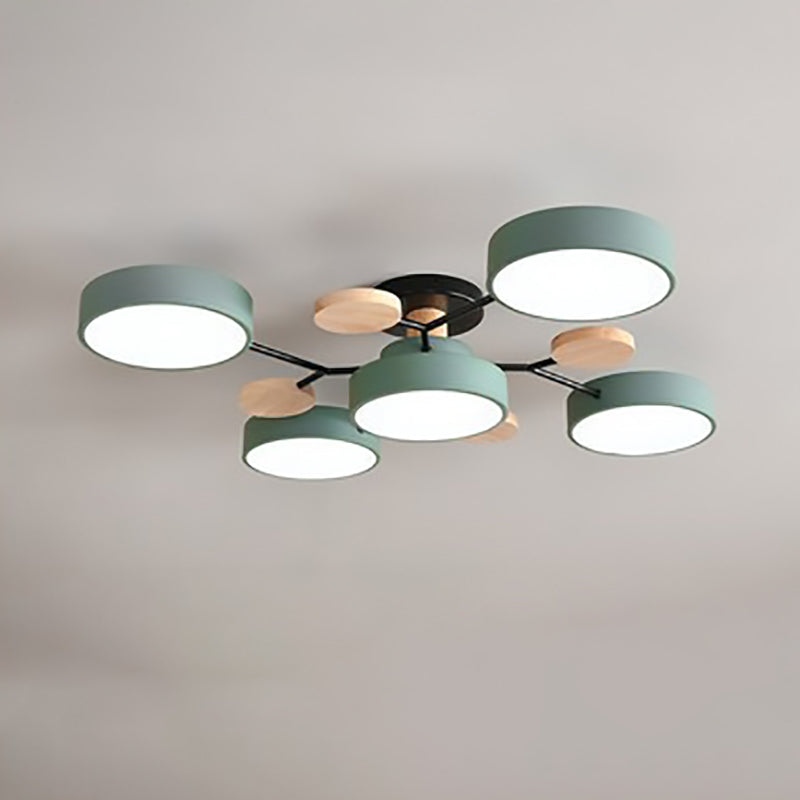 Scandinavian LED Flush Mount Ceiling Light Adjustable Design White Acrylic for Living Room 10
