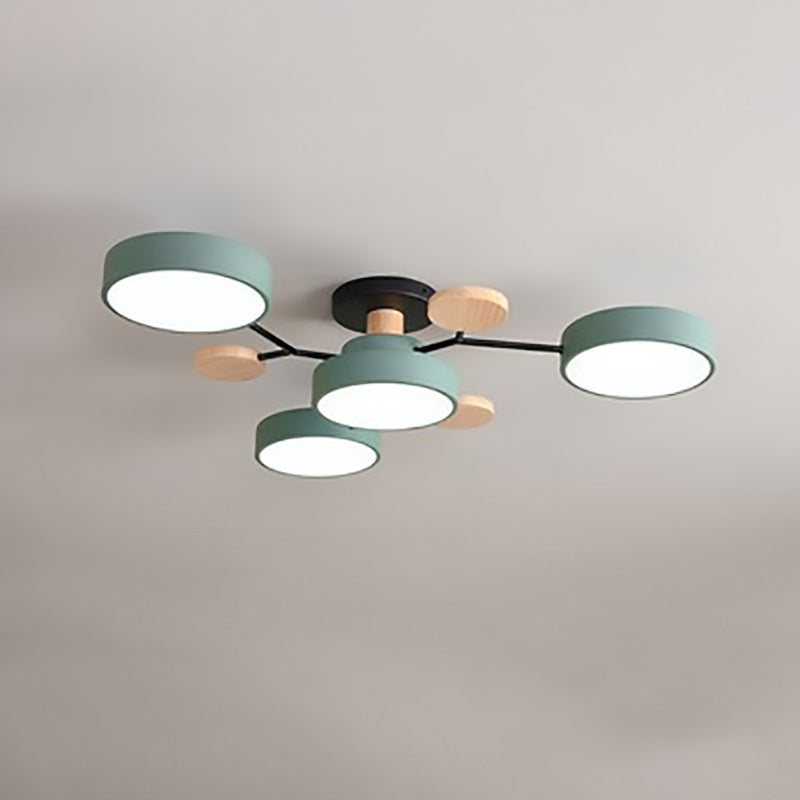 Scandinavian LED Flush Mount Ceiling Light Adjustable Design White Acrylic for Living Room 11