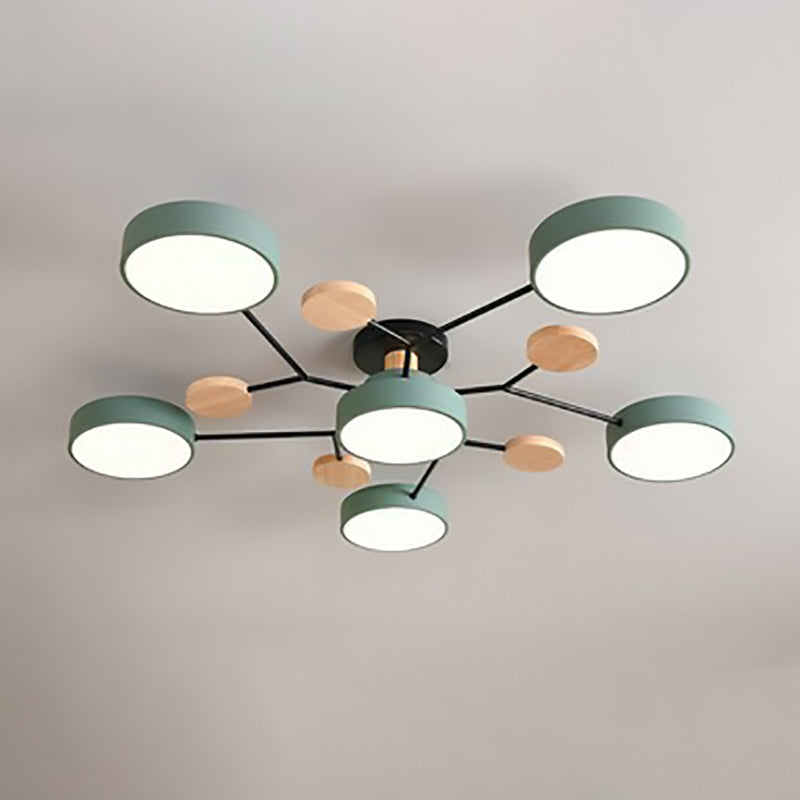 Scandinavian LED Flush Mount Ceiling Light Adjustable Design White Acrylic for Living Room 12