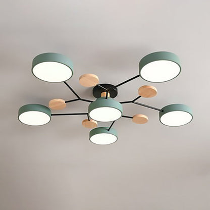 Scandinavian LED Flush Mount Ceiling Light Adjustable Design White Acrylic for Living Room 12