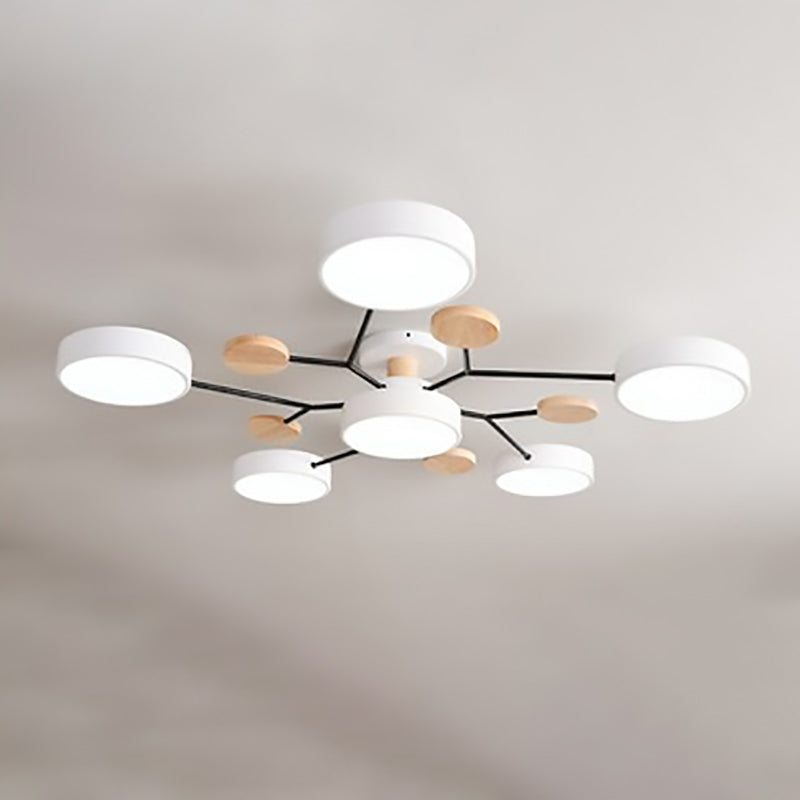 Scandinavian LED Flush Mount Ceiling Light Adjustable Design White Acrylic for Living Room 13