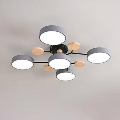 Scandinavian LED Flush Mount Ceiling Light Adjustable Design White Acrylic for Living Room 16