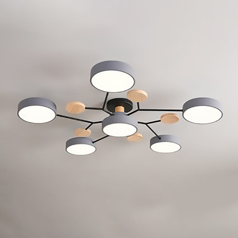 Scandinavian LED Flush Mount Ceiling Light Adjustable Design White Acrylic for Living Room 17