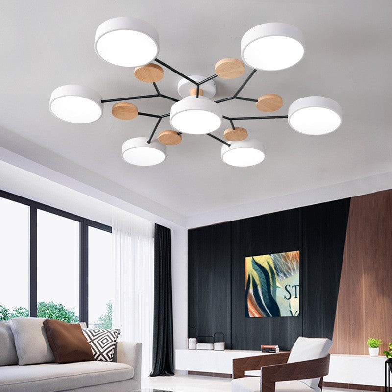 Scandinavian LED Flush Mount Ceiling Light Adjustable Design White Acrylic for Living Room 2