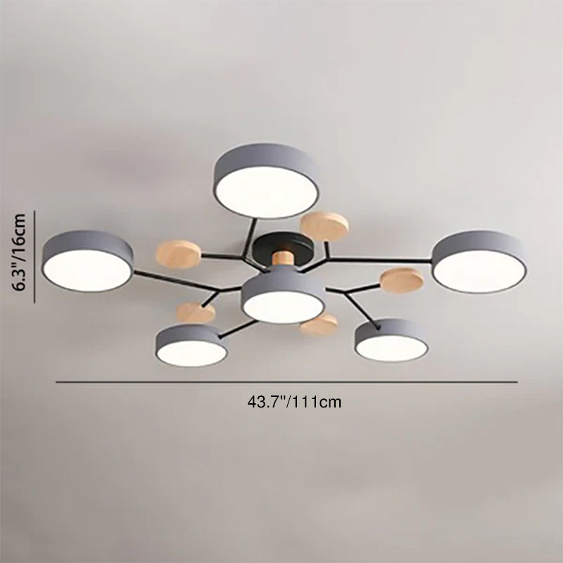 Scandinavian LED Flush Mount Ceiling Light Adjustable Design White Acrylic for Living Room 7
