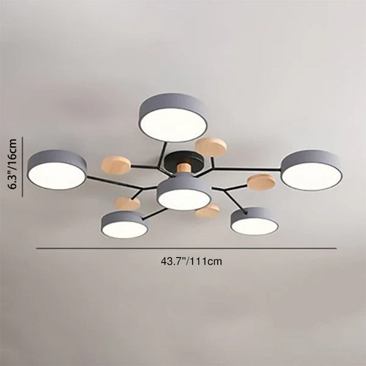 Scandinavian LED Flush Mount Ceiling Light Adjustable Design White Acrylic for Living Room 7