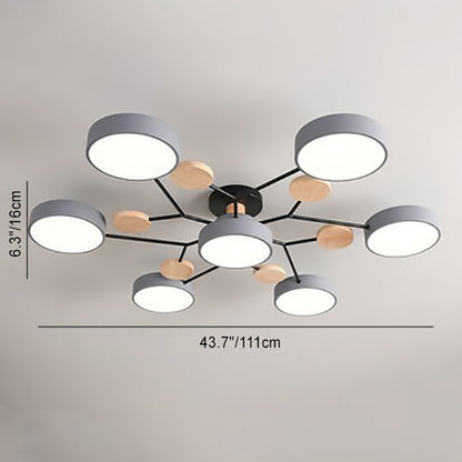 Scandinavian LED Flush Mount Ceiling Light Adjustable Design White Acrylic for Living Room 8