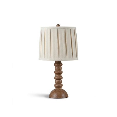 Scandinavian Table Lamp with Fabric Shade Natural Wood Base for Bedroom and Living Room 0