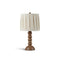 Scandinavian Table Lamp with Fabric Shade Natural Wood Base for Bedroom and Living Room