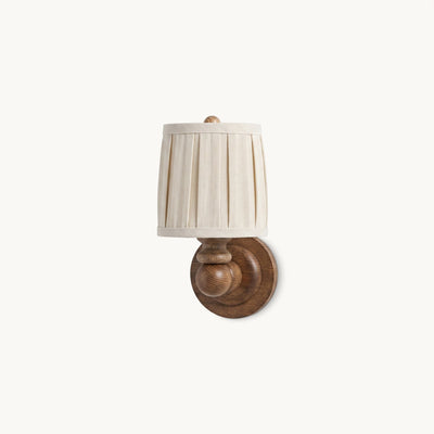 Scandinavian Wall Sconce with Fabric Shade and Wood Backplate Indoor Lighting 1