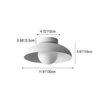 Semi-Flush Mount Light | Iron & Glass | Modern Design with Soft Ambient Lighting | Ideal for Hallway or Living Room