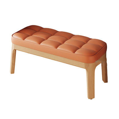 Shoe Bench | PU Leather & Solid Wood | Grid Upholstered Design | Entryway & Living Room 10