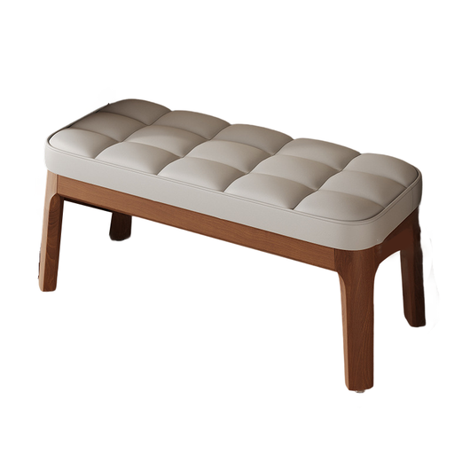 Shoe Bench | PU Leather & Solid Wood | Grid Upholstered Design | Entryway & Living Room 11