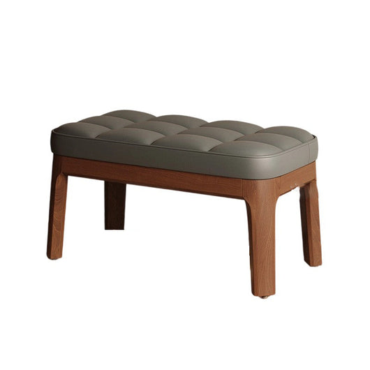 Shoe Bench | PU Leather & Solid Wood | Grid Upholstered Design | Entryway & Living Room 12