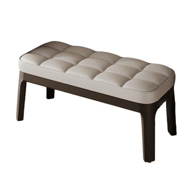 Shoe Bench | PU Leather & Solid Wood | Grid Upholstered Design | Entryway & Living Room 15