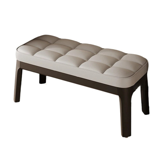 Shoe Bench | PU Leather & Solid Wood | Grid Upholstered Design | Entryway & Living Room 15