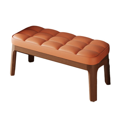 Shoe Bench | PU Leather & Solid Wood | Grid Upholstered Design | Entryway & Living Room 16