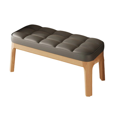 Shoe Bench | PU Leather & Solid Wood | Grid Upholstered Design | Entryway & Living Room 17