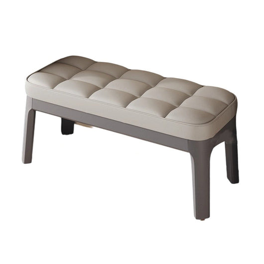 Shoe Bench | PU Leather & Solid Wood | Grid Upholstered Design | Entryway & Living Room 18