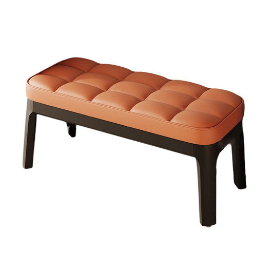 Shoe Bench | PU Leather & Solid Wood | Grid Upholstered Design | Entryway & Living Room 19
