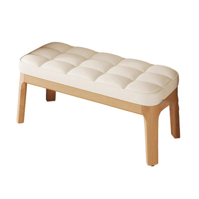 Shoe Bench | PU Leather & Solid Wood | Grid Upholstered Design | Entryway & Living Room 20