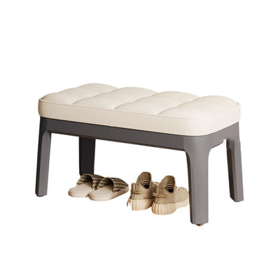 Shoe Bench | PU Leather & Solid Wood | Grid Upholstered Design | Entryway & Living Room 21