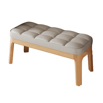 Shoe Bench | PU Leather & Solid Wood | Grid Upholstered Design | Entryway & Living Room 22
