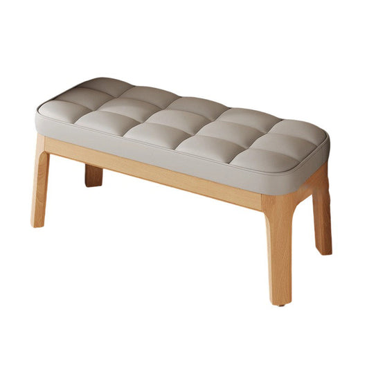 Shoe Bench | PU Leather & Solid Wood | Grid Upholstered Design | Entryway & Living Room 22