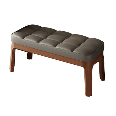 Shoe Bench | PU Leather & Solid Wood | Grid Upholstered Design | Entryway & Living Room 23