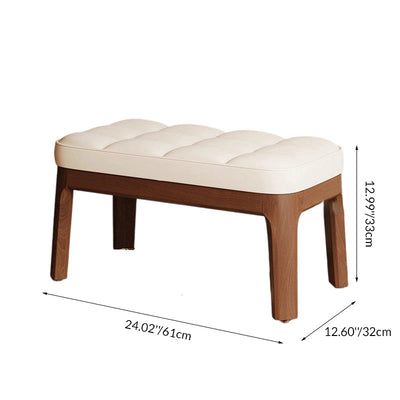 Shoe Bench | PU Leather & Solid Wood | Grid Upholstered Design | Entryway & Living Room 4