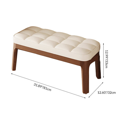 Shoe Bench | PU Leather & Solid Wood | Grid Upholstered Design | Entryway & Living Room 5