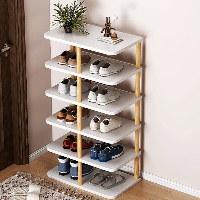 Shoe Rack | Minimalist PVC Wood Design | 6/7 Tier Storage Organizer | Entryway Furniture 0