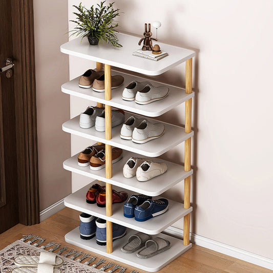 Shoe Rack | Minimalist PVC Wood Design | 6/7 Tier Storage Organizer | Entryway Furniture 0