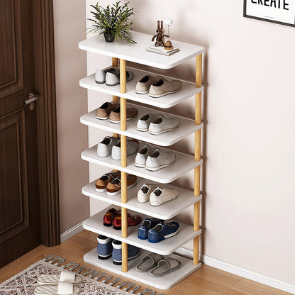 Shoe Rack | Minimalist PVC Wood Design | 6/7 Tier Storage Organizer | Entryway Furniture 10