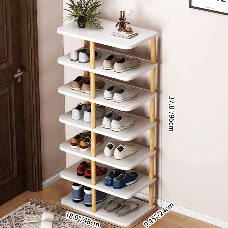 Shoe Rack | Minimalist PVC Wood Design | 6/7 Tier Storage Organizer | Entryway Furniture 4