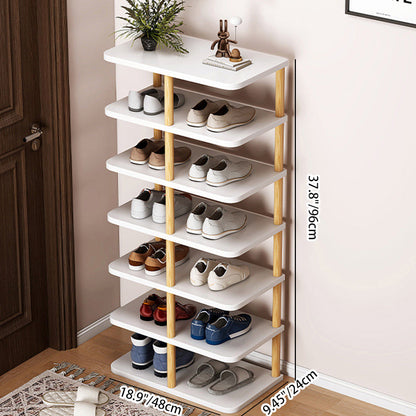 Shoe Rack | Minimalist PVC Wood Design | 6/7 Tier Storage Organizer | Entryway Furniture 4