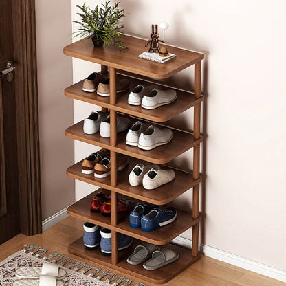 Shoe Rack | Minimalist PVC Wood Design | 6/7 Tier Storage Organizer | Entryway Furniture 9