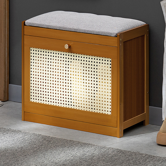 Shoe Storage Bench | Bamboo & ABS | Breathable Flip-Top Design | Entryway Shoe Rack 0